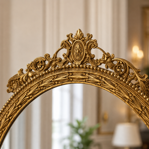 Luxury <b>Gold</b> Oval Wall <b>Mirror</b> Ornate Vintage <b>Frame</b> Decorative Classic <b>Mirror</b> For Living Room Bedroom Wall Decor - Product Image 1