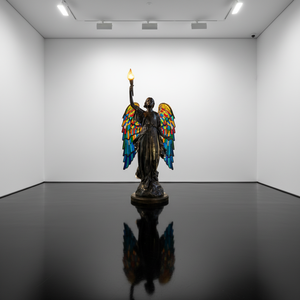 Luxury Wrought Iron Sculpture Bronze Finished Decorative Art Angel Holding A Torch Metal Crafts Decor <b>Hand</b> Forged Classic Style - Product Image 4