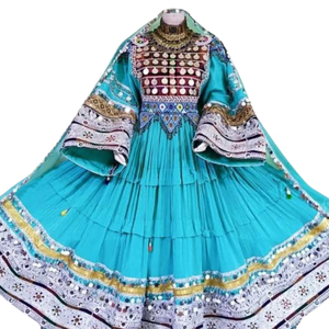 Vestidos Casuales de Mujer de Alta Calidad en Tela Afgana Kuchi Tribal con Decoración de Encaje para Bodas y Ocasiones Especiales - Product Image 3