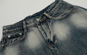 Men's High Waist Bleached Denim Bermuda Shorts Washed Cotton Casual Style <b>Button</b> <b>Fly</b> Woven Material - Product Image 3