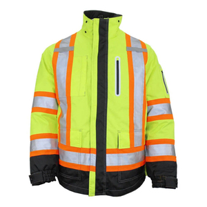 Wholesale High Quality <b>Canvas</b> Waterproof Breathable Safety Reflective Safety <b>Jacket</b> Custom Men Work Letter Pattern - Product Image 1