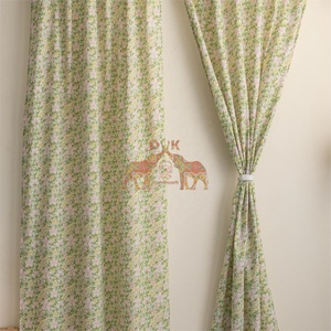Cortinas de Algodón con Estampado Floral Hecho a Mano para Ventanas, Balcones y Dormitorios, Cortinas para Puertas Hechas a Mano - Product Image 5