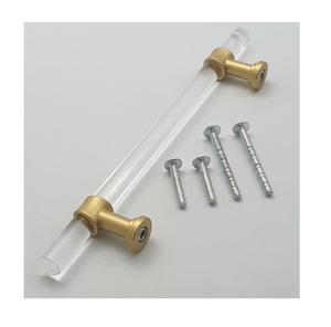 Manijas de Acrílico de Lujo Estilo Europeo, Manija en T, Manija de Acrílico y Latón Hecha a Mano para Puertas y Gabinetes - Product Image 6