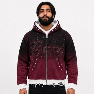 Fournisseur de sweats à capuche d'hiver 100 % coton personnalisés pour hommes, avec motifs graphiques rétro, en molleton, coupe oversize, brodés, production de marque pour les acheteurs de détail américains - Product Image 6