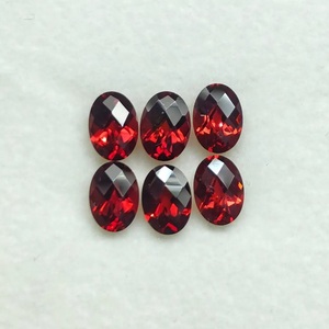 Grenat du Mozambique en gros, pierre naturelle à taille damier, pierre précieuse en vrac, grenat ovale facetté de haute qualité pour la fabrication de bijoux DIY - Product Image 1