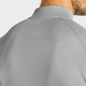 Haut de sport en polyester à col zippé, maillot de course, entraînement, gym, t-shirts à manches longues - Product Image 5