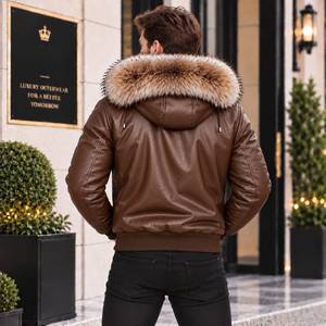 Giacca Pelle Uomo | Chaqueta De Cuero Hombre | Veste Cuir Homme | Herren Lederjacke | <b>Men's</b> Premium Leather <b>Summer</b> Bomber <b>Jacket</b> - Product Image 4
