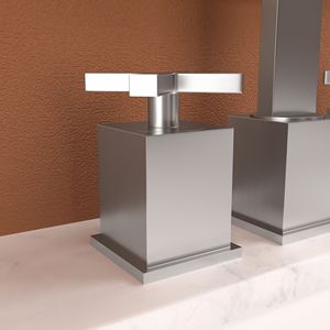 Rubinetto da Bagno Nero Opaco a 2 Maniglie con 3 Fori, Rubinetto per Lavabo con Scarico Pop-Up e 2 Linee di Alimentazione dell'Acqua - Product Image 5