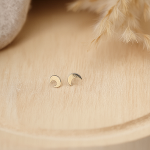 Orecchini a perno Tz Moon in acciaio inossidabile da 6 mm, gioielli alla moda da donna - Product Image 3