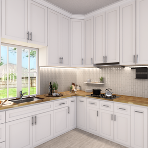 Puertas de Madera Maciza y MDF, Estructura de Contrachapado, Gabinetes de Cocina Modulares Ecológicos RTA, Juego Completo, Diseño Moderno Shaker, Diseño Personalizable - Product Image 1