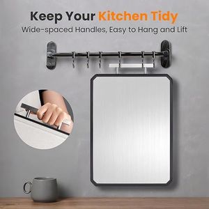 Taglieri Bifacciali in Acciaio Inox 304 e Paglia di Grano PP, Doppi per Carne e Verdure, Blocchi da Cucina in Metallo - Product Image 2