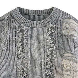 Suéter Moderno para Hombre, Estilo Desgastado, 100% Algodón, Transpirable, Informal, Estilo Urbano, Invierno, Tejido de Punto, 2026 ANTIQUE FASHION AF-MDS-819, Jersey - Product Image 5