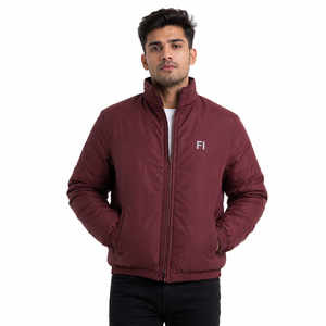 Wholesale Puffer Men's <b>Jackets</b> Custom OEM Polyester Quilted Padded Winter Stand Collar Zip Casual Outdoor Warm Bomber <b>Jacket</b> USA - Product Image 1
