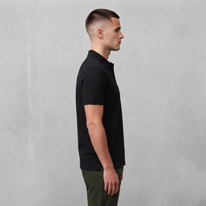 Hot Trendy Men's <b>Black</b> Short Sleeve <b>Polo</b> <b>Shirt</b> Button Front Collar Letter Print Logo Casual Top 2026 - Product Image 3