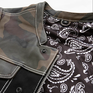 Chaleco de Motociclista Personalizado Estilo Camuflaje de Cuero Hunt Club - Product Image 3