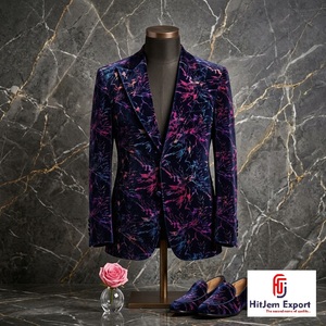 Luxury Multicolor Foil Printed Velvet Fabric Premium Fashion Dress Apparel Home Decor Textile OEM ODM Custom Fabric Manufacturer - Product Image 3
