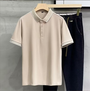 Polo Oxford à manches courtes bleu uni pour homme, décontracté, tissé, boutonné, coupe classique, nouveau modèle 2026 - Product Image 3