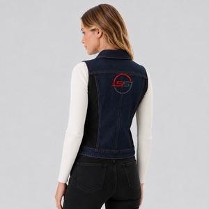 Lightweight Denim Vest Button-Up Sleeveless Jean <b>Women</b> <b>Waistcoat</b> with Timeless Casual Style for Spring, Summer and Outdoor - Product Image 6