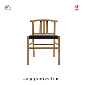 Handmade Teak Wood Dining <b>Chair</b> with <b>Black</b> Woven Seat Modern Horeca Cafe Restaurant Furniture Supplier Indonesia - Product Image 4