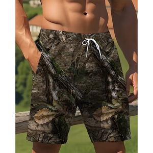 Pantalones Cortos Vaqueros de Hombre Personalizados con Estampado de Camuflaje, Pedrería y Cristales, Tejido Pesado, Estilo Desgastado, Holgados, Vintage, Talla Grande - Product Image 2