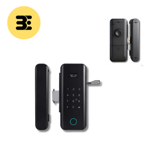Serrure de porte sans clé de qualité C noire pour porte vitrée, avec mot de passe factice - Product Image 2