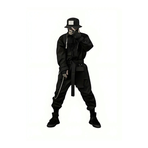 Conjunto de chándal techwear para hombre con bolsillos utilitarios y diseño estructurado para uso diario, chándal techwear con tela transpirable. - Product Image 1