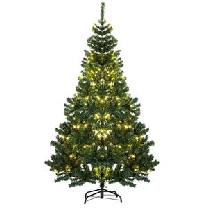Albero di Natale Artificiale in PVC di Alta Qualità, 2,1 m, Effetto Neve, a Batteria, Realistico, Personalizzabile, Pieghevole per Uso Esterno - Product Image 4