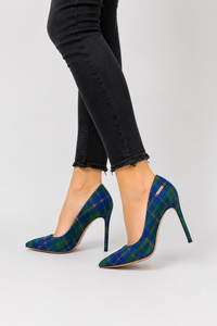 Chaussures à talons aiguilles en tartan personnalisées pour femmes, dernières tendances |   Escarpins à talons hauts à bout pointu à motif écossais pour mariage |   Fabrication de chaussures de mode - Product Image 2