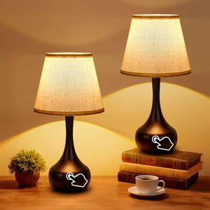 2-Pack 3-Way Dimmable Touch Lamps Nightstand <b>Bedside</b> <b>LED</b> <b>Table</b> Lamps for Bedroom Bedoom Living Room Sofa Includes Bulbs - Product Image 1