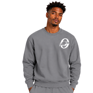 Sweat-shirt gris moyen pour homme, col rond, manches longues, pull décontracté en polaire, logo personnalisé, streetwear, vêtements de sport d'hiver, vente en gros - Product Image 1