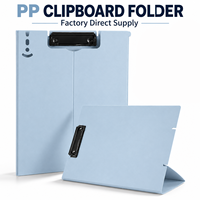 Porte-documents pliable A4 avec clip métallique, boucles réglables, support d'écriture, porte-fichiers pour l'école et le bureau