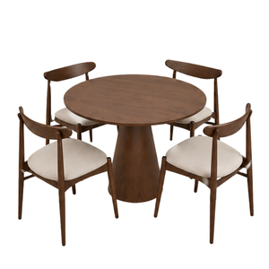 Juego de Comedor ARTERRA Premium Moderno con Pedestal Redondo de Madera de Teca y Sillas, Ecológico y Duradero para Hotel - Product Image 2