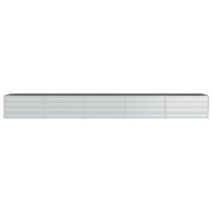 Bac à fleurs surélevé en acier galvanisé argenté 157,5 x 31,5 x 17,7 pouces pour jardins et potagers - Product Image 4