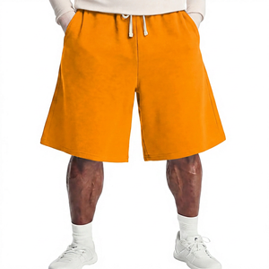 Shorts Bermuda Sportifs en Coton Uni Écologique pour Hommes, Taille Mi-Haute avec Cordon de Serrage, Tissu Tricoté Respirant Décontracté - Product Image 5