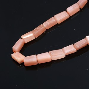 Cuentas facetadas de piedra lunar arcoíris melocotón natural, cuentas facetadas a mano de piedra lunar, cuentas sueltas de piedra preciosa para la fabricación de joyería. - Product Image 2