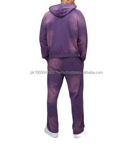 Conjunto de Sudadera con Capucha y Cremallera Personalizada con Logotipo, Lavado Ácido, Estilo Urbano de Invierno, con Pedrería, 120 g/m² - Product Image 2