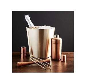 Seau à glace vintage en métal pour le refroidissement du champagne, du vin et des boissons, idéal pour les hôtels, restaurants, bars, fêtes et mariages - Product Image 4