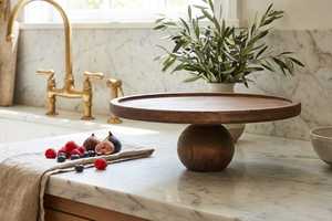 Wholesale Acacia Wood Large Eco-Friendly Cake <b>Mold</b> with Glass Cover Multi-Functional Round Dishwasher Safe for Kitchen - Product Image 2
