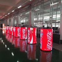 Écran LED flexible circulaire d'intérieur, écran LED cylindrique incurvé, écran vidéo LED chinois