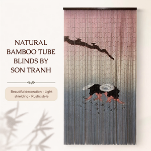 Wholesale Eco-Friendly Bamboo Beaded Door Curtains Art Deco Design Stainless Steel Hotel Resort Restaurant Doorway Decor Custom - Product Image 5