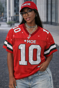 Premium Graphic American Football Jersey Unisex Bulk Cotton Rhinestone Shirt Custom Oversized Urban Apparel Supplier - Product Image 5