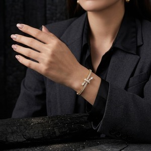 Gold Plated 925 Silver Moissanite Cross Chain Link <b>Bracelet</b> for Women 18cm GIA Certified Anniversary Jewelry - Product Image 2