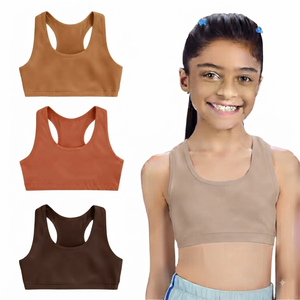 Sujetador deportivo de algodón 100% transpirable para mujer, con logo frontal, espalda abierta, tirantes dobles, soporte ligero, ideal para yoga y gimnasio. - Product Image 2