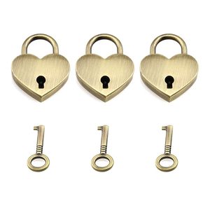 Heart Shape Padlock Decorative Metal <b>Lock</b> with Key for Gift <b>Diary</b> Jewelry Box - Product Image 2