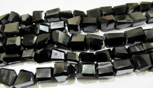 Perles de spinelle noire naturelle découpées au laser de 10 mm à 12 mm - Product Image 2