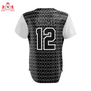 Ensemble uniforme de baseball pour hommes avec maillot à motifs noirs et pantalon gris, en polyester respirant pour adultes - Product Image 2