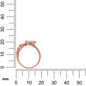Royal Wings <b>Diamond</b> <b>Ring</b> Premium 18K Rose Gold Plated Butterfly Inspired Open <b>Ring</b> with Marquise Cut - Product Image 6