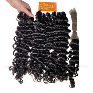 2026 Hot Selling 100% Raw Vietnamese Remy Human <b>Hair</b> Bundles Weft Deep Wave Natural Color Large Stock - Product Image 1