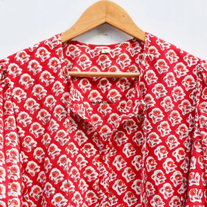 Beautiful Floral Cotton Hand <b>Drawn</b> Printed Summer Dress for Women Casual Wear 3/4 Sleeves Quick Dry - Product Image 3
