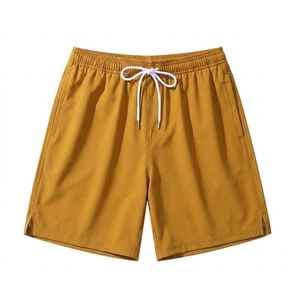 Shorts de plage pour hommes, cordon de serrage, taille élastique, tissu à séchage rapide, shorts décontractés d'été pour l'extérieur - Product Image 1